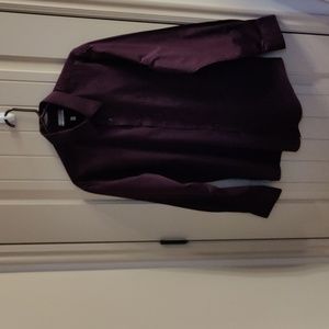 Van Heusen men's maroon satin pinstripe dress shirt